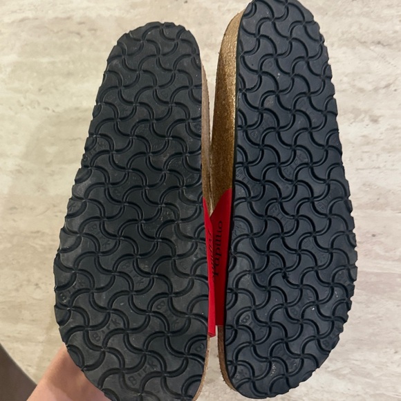 Birkenstock Bold Red Buckle Sandals - Picture 2 of 2